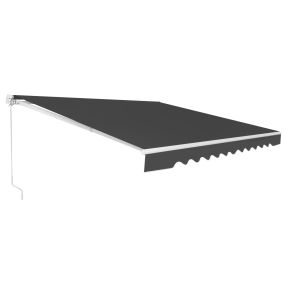 Toldo Retráctil 3 x 2,5 m en Aluminio con Manivela y Poliéster Impermeable de Exterior Gris