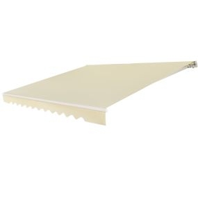 Toldo retráctil 3,6 x 3 m de aluminio con manivela y poliéster impermeable beige para exterior