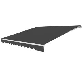 Toldo Retráctil 3,6 x 3 m en Aluminio con Manivela y Poliéster Impermeable de Exterior Gris