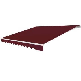 Toldo retráctil 3,6 x 3 m de aluminio con manivela y poliéster impermeable color vino