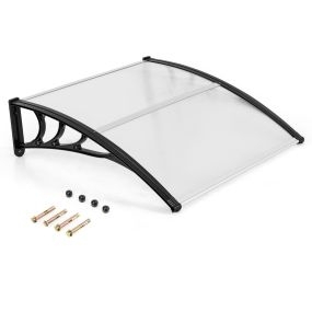 Toldo 102 x 99 cm para ventana o puerta, protección solar, lluvia, nieve y viento, marquesina para unidad de aire acondicionado