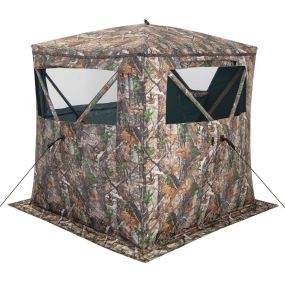 Persiana de caza portátil 270° para 2-3 personas con ventana y bolsa de transporte camuflaje