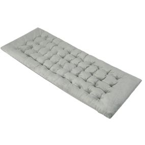 Cojín para Tumbona con 4 Correas de Fijación Tumbona Cojín de Catre para Silla de Exterior Jardín Terraza y Balcón 190 x 70 x 7 cm Gris