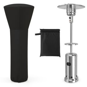 Funda para Calefactor de Patio 210D con Cremallera Bolsa de Almacenamiento Impermeable a Prueba de Polvo Resistente al Viento Resistente Negro