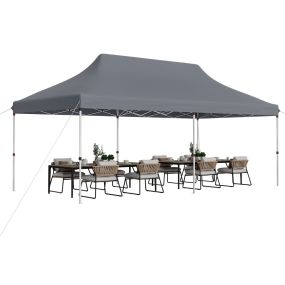 Carpa plegable impermeable 3 x 6 m con bolsa de transporte y protección solar gris