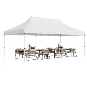 Carpa plegable impermeable 3 x 6 m con bolsa de transporte, protección solar, blanca