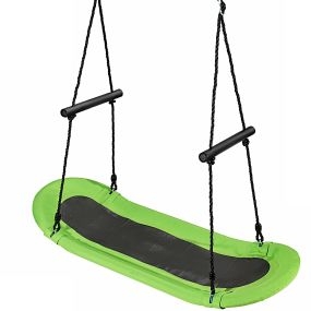 Columpio para Árbol con Ángulos Blandos Altura Regulable y Estructura de Metal para Adultos y Niños Verde