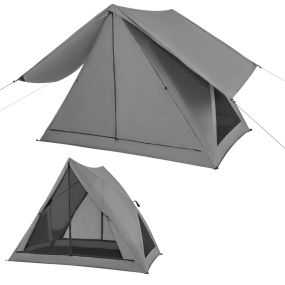 Tienda de campaña para 2-3 personas impermeable resistente al viento con bolsa de transporte gris