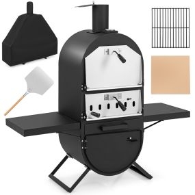 Horno para Pizza Exterior Horno de Leña con Cubierta de Tela Piedra para Pizza Pala para Pizza y Parrilla Termómetro para BBQ Camping
