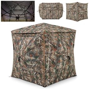 Escondite de caza desmontable 5 en 1 para 2-3 personas con vista 360° camuflado plegable de 5 lados