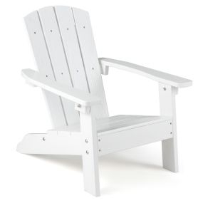 Silla de patio para niños con asiento ancho, respaldo y apoyabrazos, 53,5 x 52 x 64 cm, blanco