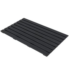 Pedal de Baño Impermeable Alfombra de Ducha Grande con Textura Antideslizante y Diseño de Listones Alfombra de Piso Uso Exterior Negro