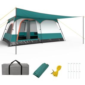 Tienda de campaña para 6/8/10 personas con porche, puerta, ventanas de malla, lluvia extraíble y bolsa de transporte