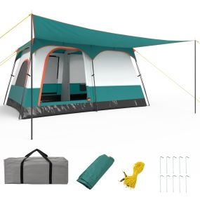 Tienda de campaña para 6/8/10 personas con porche, puerta, ventanas de malla y lluvia extraíble
