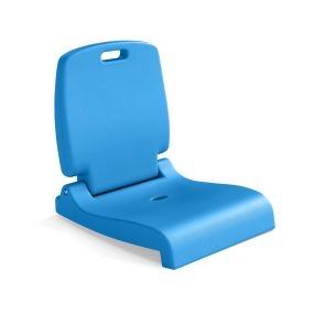 Silla de piscina con respaldo, asas y agujero de drenaje, azul, 56 x 47 x 52 cm