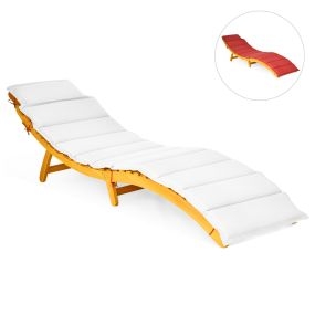 Tumbona de Patio de Madera de Acacia Silla de Ocio Plegable para Piscina con Cojines Tumbona Portátil para Piscina Césped Jardín