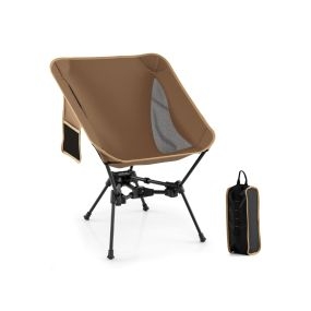 Silla de camping plegable con bolsa de transporte, base triangular, 150 kg, 51 x 54 x 66 cm, café