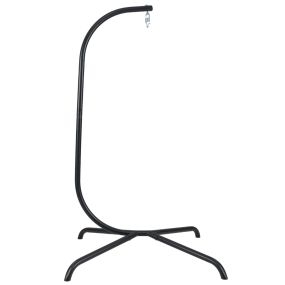 Soporte en C para hamaca con rotación 360° gancho de muelle interior y exterior 106 x 105 x 197 cm negro