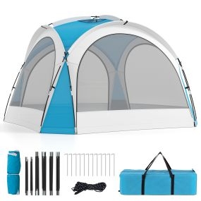 Tienda de playa para 6-8 personas con 4 paredes laterales de malla desmontables y bolsa de transporte