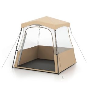 Carpa deportiva emergente transparente con bolsa de transporte 160 x 160 x 175 cm marrón