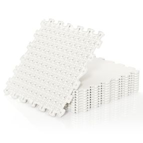 Juego de 10 piezas de alfombra de entrenamiento de hockey 46,5 x 46,5 cm blanco