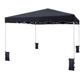 Carpa Plegable Instantánea 3x3m con Tejido Impermeable Bolsa Transporte Protección Solar Estructura Acero para Patio Terraza Negro