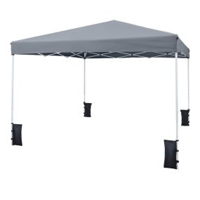 Carpa Plegable Instantánea 3x3m con Tejido Impermeable Bolsa Transporte Protección Solar Estructura Acero para Patio Terraza Gris