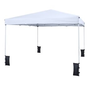 Carpa Plegable Instantánea 3x3m con Tejido Impermeable Bolsa Transporte Protección Solar Estructura Acero para Patio Terraza Blanco
