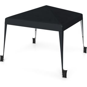 Carpa Plegable 3x3m Cenador Ajustable Marco Metálico Impermeable con Estacas Sacos Arena Bolsa Transporte para Camping Fiestas Negro