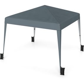 Carpa Plegable 3x3m Cenador Ajustable Marco Metálico Impermeable con Estacas Sacos Arena Bolsa Transporte para Camping Fiestas Gris