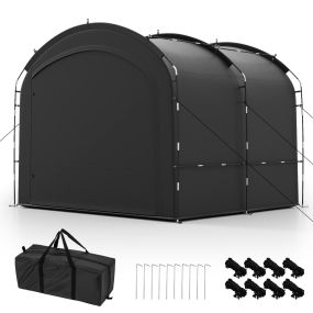 Cobertor para Bicicletas de Exterior con Tela Plateada Impermeable y Puertas Dobles con Cremallera Tienda Portátil con Bolsa de Transporte para Jardín y Patio
