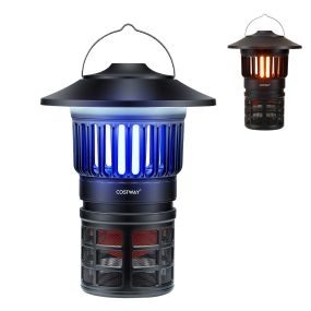 Lámpara Antimosquitos 2 en 1 Exterior con Luz de Vela y Ventilador Batería Recargable 2000mAh Cobertura 100m² Trampa para Insectos Moscas