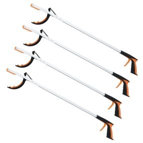 Juego de 4 Herramientas de Agarre Larga 88 cm Pinza Multiusos de Aluminio Ligera para Jardín Recoger Basura o Ayuda para Mayores