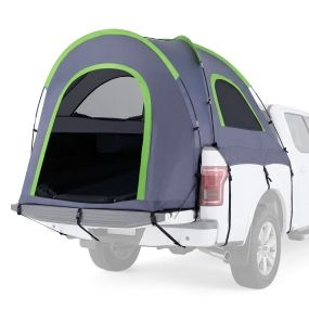 Tienda para Camioneta Impermeable de 168-177cm para 4 Personas con Cubierta Desmontable Ventanas Ventiladas y Bolsa Almacenamiento Gris