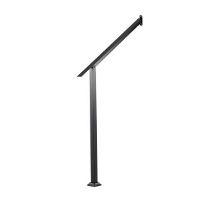 Pasamanos metálico regulable para escaleras 4 peldaños 119 x 9 x 100 cm negro soporta 250 kg