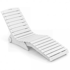 Tumbona ergonómica en S para piscina con ruedas y asa, HDPE, carga 205 kg, blanco