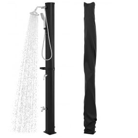 Ducha Solar Exterior 35L 216cm Cabezal 360° Jabonera Cubierta Protectora Agua 60°C sin Electricidad Piscina Terraza Playa