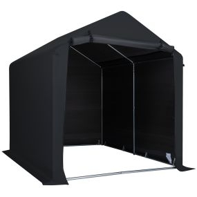 Tienda de Protección para Bicicletas Techo Puntiagudo Tela 420D Estructura de Acero Galvanizado Impermeable 158 x 218 x 177 cm Negro