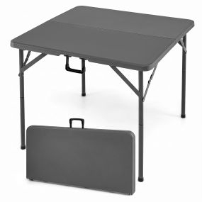 Mesa plegable de camping portátil HDPE impermeable 180 kg 86 x 86 x 75 cm gris