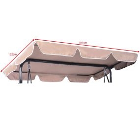 Toldo de Repuesto Tratamiento Impermeable para Jardín Patio Poliéster Beige - 191 X 132 cm