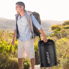Saco de dormir desmontable impermeable para camping con almohada para 2 personas al aire libre