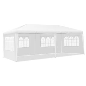 Carpa de exterior portátil para bodas con 4 paredes removibles blanca 6 x 3 x 2,5 m