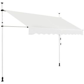 Toldo telescópico retráctil impermeable y resistente a rayos UV beige 300 x 120 cm