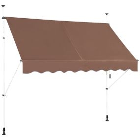 Toldo telescópico y retráctil 150/250 cm resistente a rayos UV impermeable marrón