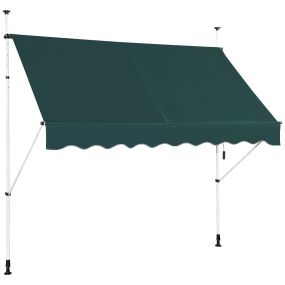Toldo telescópico y retráctil resistente a rayos UV e impermeable con manivela verde 250 cm