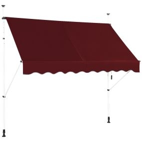 Toldo telescópico y retráctil resistente a rayos UV e impermeable rojo 250 cm