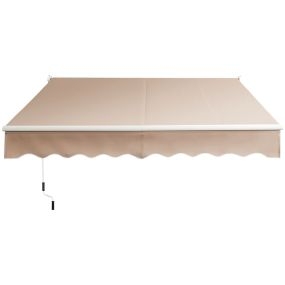 Toldo retráctil 295 x 250 cm con manivela manual beige para pared, puerta y ventana
