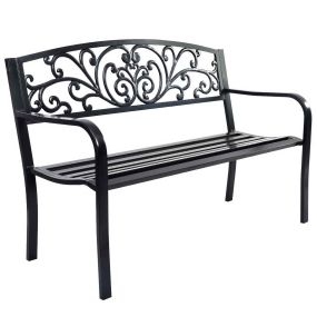 Banco de Jardín Columpio Banco de Parque Muebles de Jardín Banco de Asiento Biergarten Hierro Fundido 127 x 60 x 85 cm