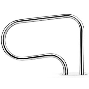 Barandilla de piscina de acero inoxidable curva para escalera 81 x 10 x 57 cm plateada