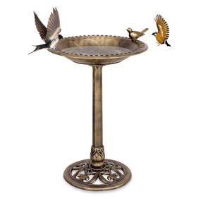 Comedero para pájaros con pedestal Lavabo para pájaros con soporte de jardín x50x76cm